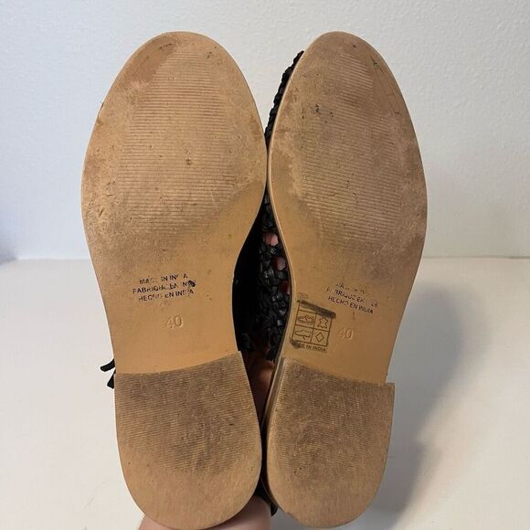 Free People Mirage Woven Black Flat Mules Size 40 - Picture 7 of 9